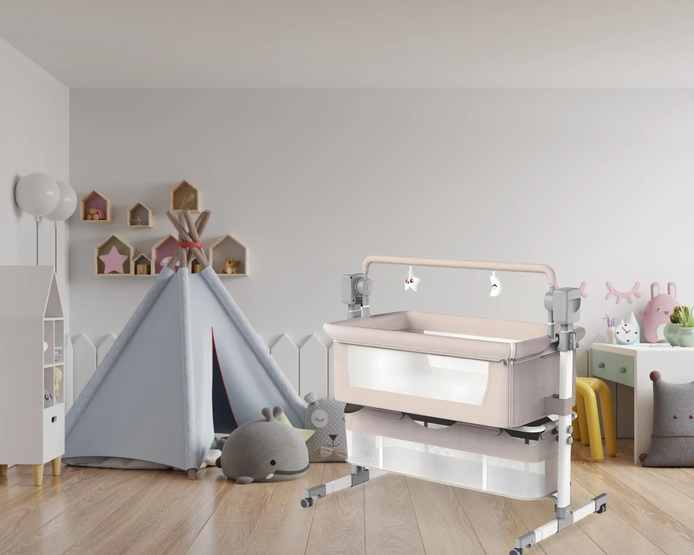 self rocking bassinet crib
